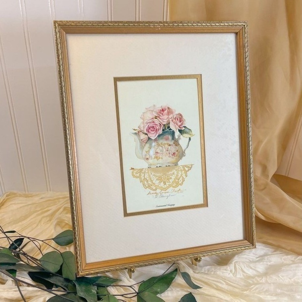 Framed and Signed Floral Painting